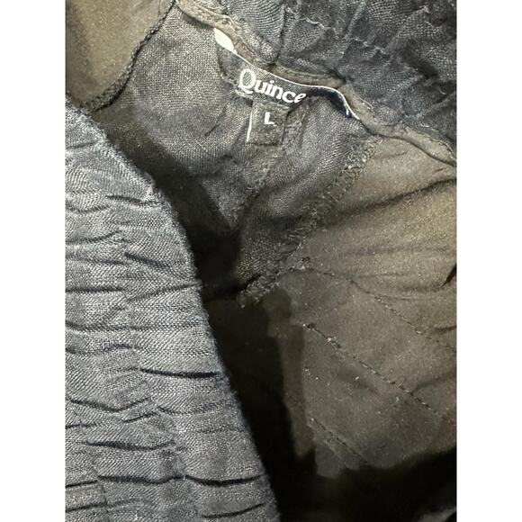 Quince Black Wide Leg Pants linen large - Picture 7 of 8